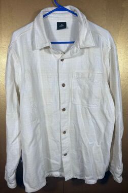 100 Thieves mens textured off white button down shirt size L